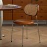 Ash Wood Dining Chair with Rattan Backrest and Faux Leather Seat - Stylish and Comfortable Seating Solution fpmxm - 2774MUTUKISPACE