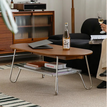 Elegant Boxwood Beech Coffee Table with Modern Metal Frame – Stylish Living Room Centerpiece fpmxm - 2779MUTUKISPACE