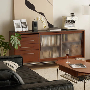 Sleek Boxwood and Glass Cabinet with Marble Top for Modern Interiors fpmxm - 2787MUTUKISPACE