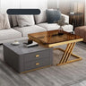 Elegant Sintered Stone Coffee Table with Metal Frame and PU Leather Accents frg - 505MUTUKISPACE