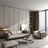 Modern Light Gray Sofa with Dark Brown Pine Wood Frame and Faux Leather Accents fsj - 1029MUTUKISPACE