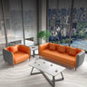 Modern Orange & Gray Faux Leather Sofa with Pine Wood Frame fsj - 1030MUTUKISPACE