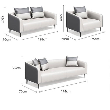 Modern Dark Gray & Light Orange Sofa with Pine Wood Faux Leather Accents fsj - 1031MUTUKISPACE