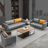 Modern Stylish Sofa - Orange, Gray, Black Faux Leather with Solid Wood Frame fsj - 1033MUTUKISPACE