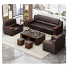 Luxurious Black & Light Brown Faux Leather Sofa with Solid Wood Frame fsj - 1034MUTUKISPACE