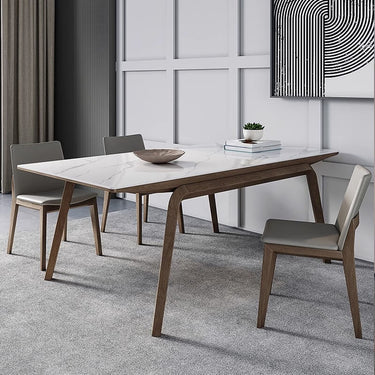 Discover the Elegance of Sintered Stone Table with Ash Wood Finish fsm - 311MUTUKISPACE