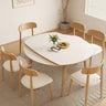Modern Oak Multi - Layer Board Table with Elegant Sintered Stone Top in Natural Wood, White, and Gray Finishes fsm - 314MUTUKISPACE