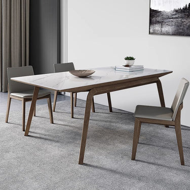Elegant Ash Wood Chair with Comfortable PU Leather in Gray Brown Finish fsm - 967MUTUKISPACE