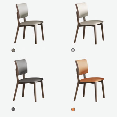 Modern Off - White and Brown Gray Ash Wood Chair with PU Leather Upholstery fsm - 968MUTUKISPACE