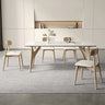 Off White Ash Wood Chair with PU Leather Upholstery – Elegant and Stylish Seating fsm - 969MUTUKISPACE