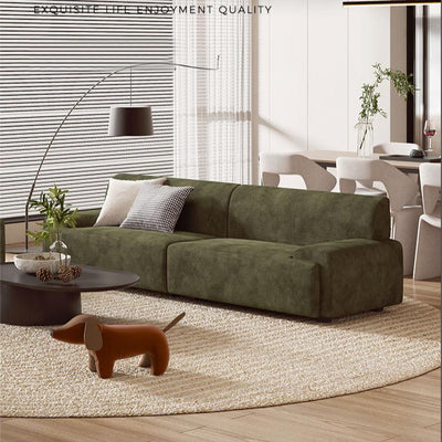 Stylish Scratch-Resistant Off White and Brown Sofa with Black Wood Particle Board Frame