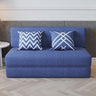 Luxurious Dark Gray - Blue Cotton - Linen Sofabed - Modern Comfort in Light Khaki fsq - 1416MUTUKISPACE