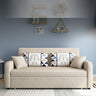 Stylish Cotton - Linen Sofabed with Solid Wood Frame - Available in Orange, Dark Gray, Blue, Khaki, and Light Brown fsx - 1004MUTUKISPACE