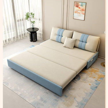 Stylish Cotton - Linen Sofabed Set in Vibrant Orange, Beige, Light Blue, Dark Green, Gray, and Yellow - Premium Brown Finish fsx - 1006MUTUKISPACE
