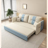 Stylish Cotton - Linen Sofabed in Vibrant Orange Beige with Light Blue, Dark Green, Gray, Yellow, and Brown Accents fsx - 1007MUTUKISPACE