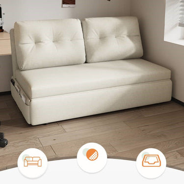 Stylish Sofabed Collection: Khaki, Light Gray, Dark Blue & Brown Linen Options fsx - 1012MUTUKISPACE