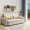 Elegant Solid Wood Sofabed in Khaki, Violet Green, and Light Blue with Cotton - Linen Upholstery fsx - 999MUTUKISPACE