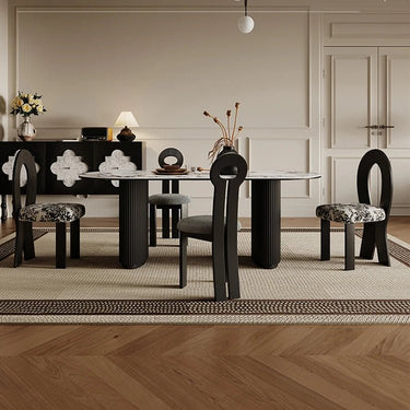 Stylish Ash Wood Dining Table with Ceramic Sintered Stone Top - Modern Elegance for Your Home ful - 4442MUTUKISPACE