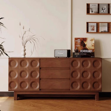 Stunning Red Oak Multi - Layer Cabinet with Modern Design for Your Living Space ful - 4447MUTUKISPACE