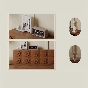 Modern Ash Wood Multi - layer Cabinet with Unique Circular Design - Stylish Storage Solution ful - 4450MUTUKISPACE