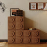 Stylish Ash Wood Bedside Cupboard with Unique Geometric Design ful - 4451MUTUKISPACE
