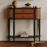 Elegant Ash and Cherry Wood Cabinet with Rattan Accents - Timeless Design for Your Home ful - 4452MUTUKISPACE