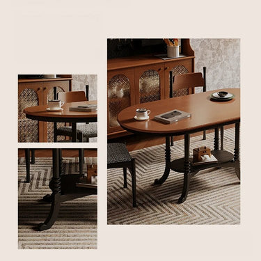 Elegant Cherry and Ash Wood Dining Table - Timeless Craftsmanship for Your Home ful - 4454MUTUKISPACE