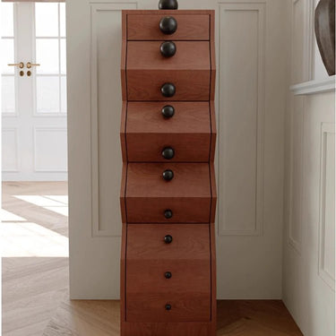 Modern Zigzag Cabinet with Ash Wood Multi - layer Board – Stylish Storage Solution ful - 4455MUTUKISPACE