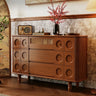 Timeless Solid Wood Cabinet with Elegant Circular Details for Exquisite Living Spaces ful - 4457MUTUKISPACE