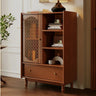 Elegant Cherry Wood Cabinet with Glass Door – Premium Solid Wood Display Storage ful - 4458MUTUKISPACE