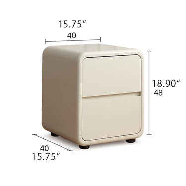 Sleek Ash Wood Bedside Cupboard with Stainless Accents - Modern Storage Solution ful - 4463MUTUKISPACE
