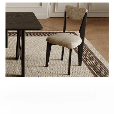 Modern Ash Wood Dining Chair with Cushioned Seat - Elegant Design for Home Décor ful - 4469MUTUKISPACE