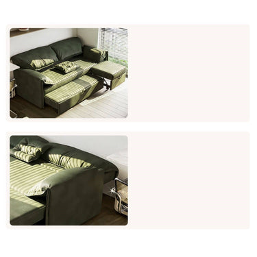 Luxury Green Suede Sofabed with Elegant Pine Wood Frame fwlp - 932MUTUKISPACE