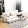 Elegant White Pine Wood Sofabed with Premium Cotton - Linen Upholstery fwlp - 934MUTUKISPACE