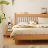 Elegant Beech Wood Bed Frame With Sturdy Metal Support fxgmz - 583MUTUKISPACE