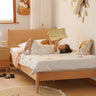 Stylish Beech Wood Bed Frame with Metal Accents for Modern Bedrooms fxgmz - 584MUTUKISPACE