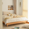 Stunning Beech Wood Metal Platform Bed - Natural Warm Tones for Stylish Bedrooms fxgmz - 585MUTUKISPACE