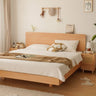 Natural Beech Wood Bed Frame with Metal Accents - Stylish and Durable Bedroom Furniture fxgmz - 586MUTUKISPACE