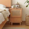 Beech Wood Rattan Nightstand - Natural Wood Color Multi - Layer Board Nightstand fxgmz - 589MUTUKISPACE