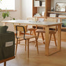 Stylish Multi - Layer Wood Dining Table with Elegant Natural Sintered Stone Top fxgmz - 599MUTUKISPACE