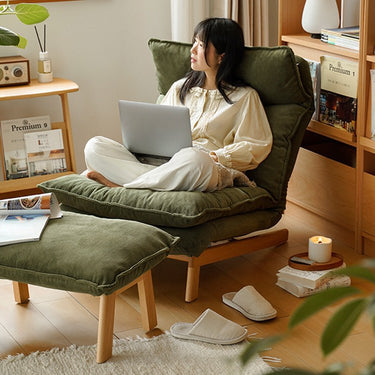 Stylish Green Corduroy Chair with Beech Wood Frame and Silicon Padding fxgmz - 607MUTUKISPACE