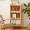 Stunning Natural Beech Wood Cabinet with Glass Shelves – Multi - Layer Durability for Modern Homes fxgmz - 609MUTUKISPACE