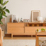 Stylish Beech Wood TV Cabinet with Metal & Glass Shelving fxgmz - 613MUTUKISPACE