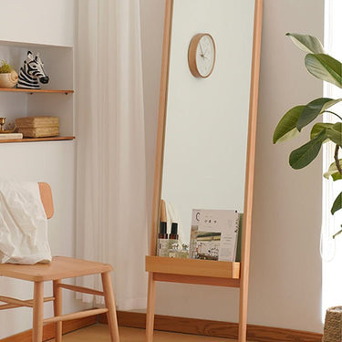 Elegant Beech Wood Multi - Layer Mirror with Clear Glass - Natural Finish fxgmz - 615MUTUKISPACE