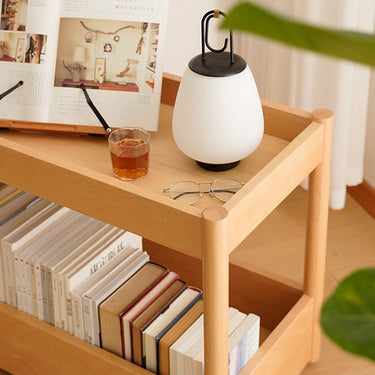 Stylish Multi - Layer Beech Wood Storage Rack with Metal Frame – Durable and Elegant Shelving Solution fxgmz - 616MUTUKISPACE