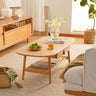 Stylish Beech Wood Multi - Layer Coffee Table with Modern Metal Accents fxgmz - 619MUTUKISPACE
