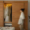 Elegant Natural Cherry and Beech Wood closet wardrobe – Exquisite Wooden Home Furniture fxgmz - 621MUTUKISPACE