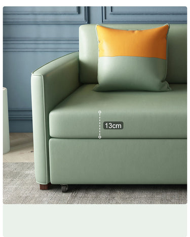 Convertible Sofa Bed with Green Dark Blue Light Gray Techno Fabric and White Wooden Frame fxgz - 273MUTUKISPACE