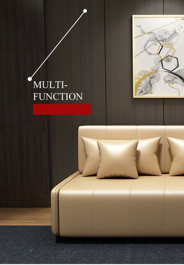 Stylish Multi - Function Sofa Bed - Yellow, Black, Gray, Brown Wood - Comfortable PU Leather fxgz - 275MUTUKISPACE