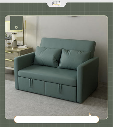 Stylish Techno Fabric Sofa Bed - Off White, Gray, Green, Blue with Dark Wood Finish fxgz - 277MUTUKISPACE